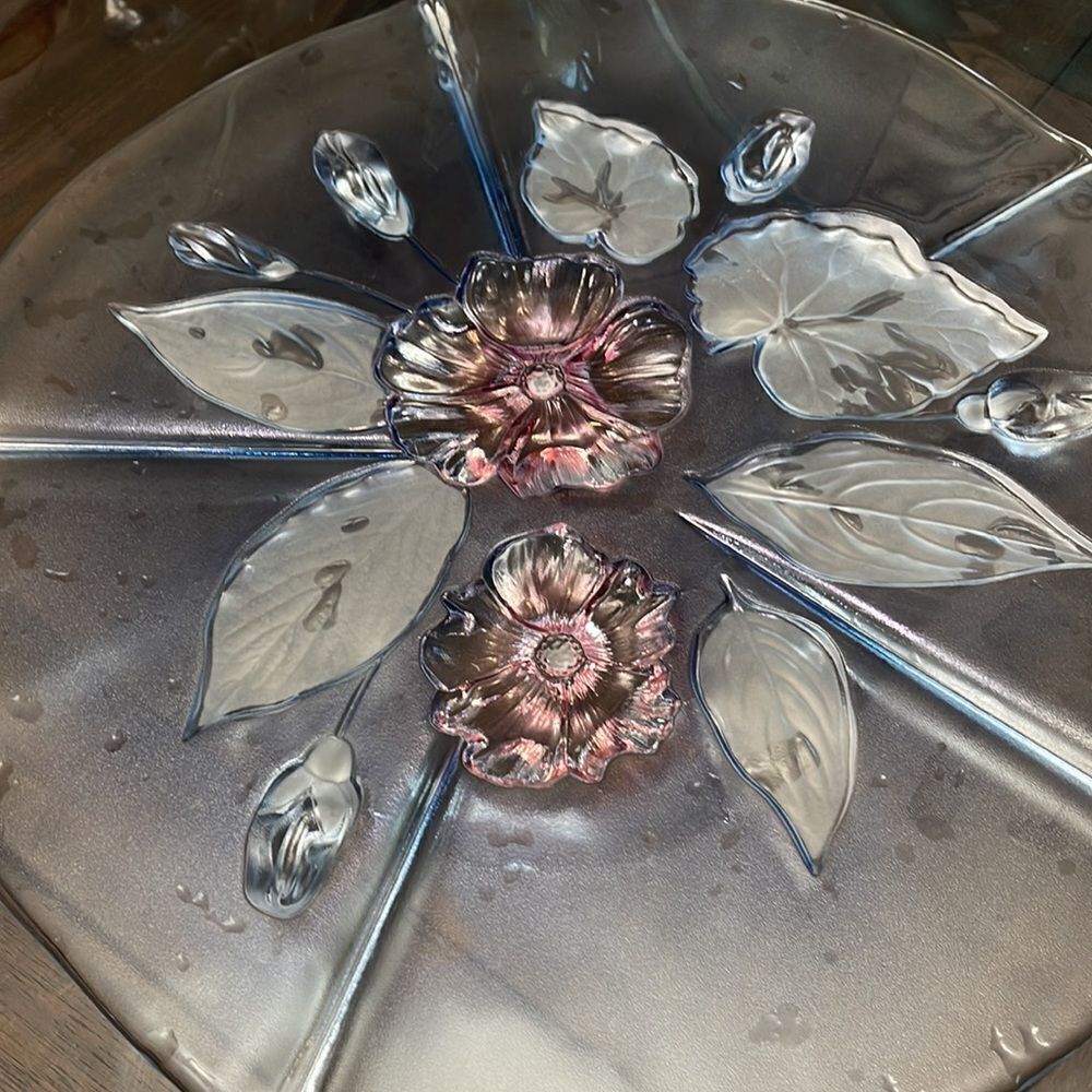 Mikasa Walther Cristal Floral Pastel Blue Calypso13’1/2 Bowl. - Picture 4 of 5